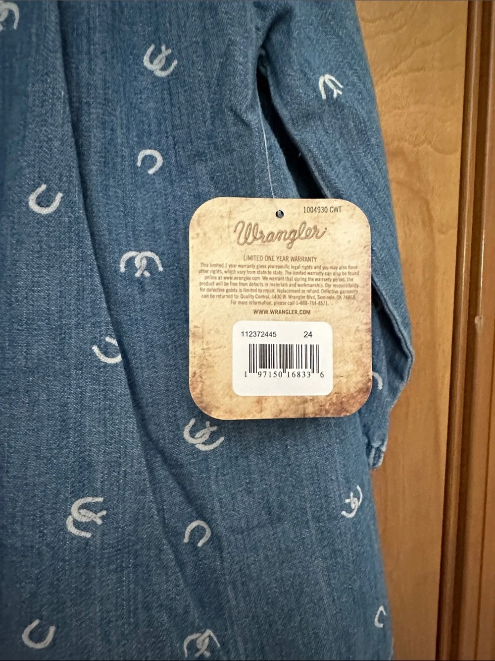 2 piece Wrangler Blue Denim Baby Toddler  Dress with White Horse Shoe Motif